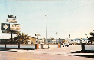 Yuma Arizona birds eye view Yuma Overnight Trailer Park vintage pc Z16152