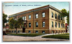 University School of Music Building Lincoln Nebraska NE 1910 DB Postcard V16