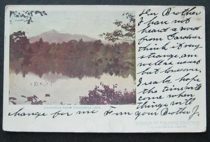 Chocorua From Chocorua Lake 1906 C B Webster & Co UDB  