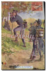 Postcard Old Army Infantry in observation