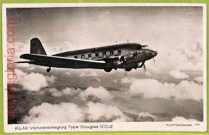 af5724 - Denmark - VINTAGE POSTCARD - 1938 - K.L.M. Douglas D.C.-2 AIRPLANES-