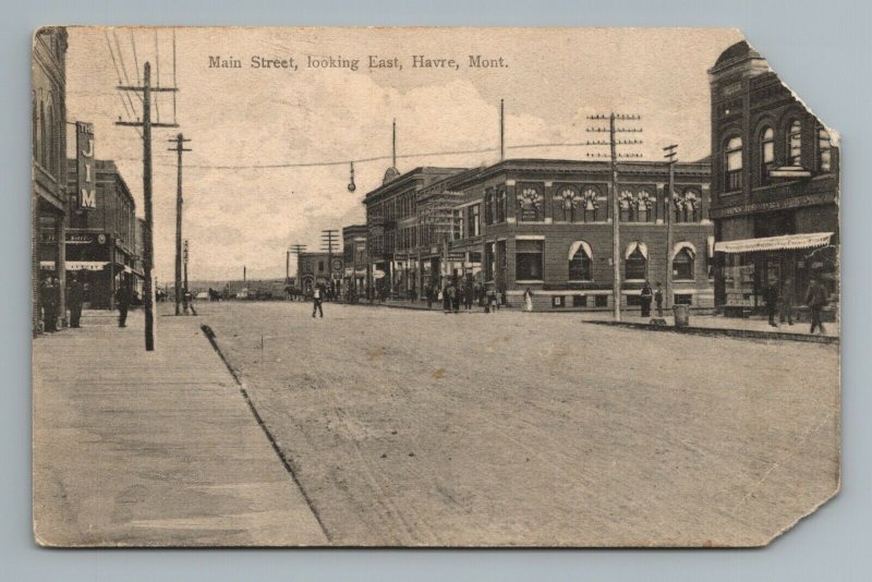 1908 Main Street The Jim Havre Montana Postcard