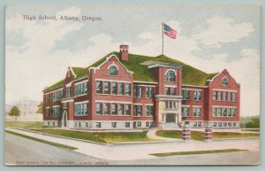 Albany Oregon~High School~Main Entrance~c1910 Postcard