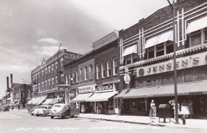 Iowa Centerville East Side Square Street Scene Old Cars Real Photo