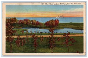 1944 Alford Park on Lake Michigan Kenosha Wisconsin WI Vintage Postcard