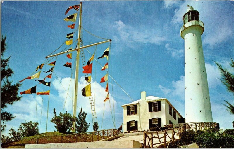 Gibbs Hill Lighthouse Beacon View Islands Sound Atlantic Tropic Traders Postcard 