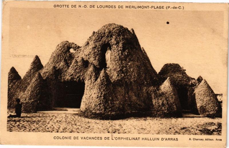 CPA Grotte de N.-D. de Lourdes de Merlimont-Plage-Colonie de Vacances (44050)