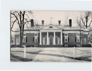 Postcard The East Front, Monticello, Charlottesville, Virginia