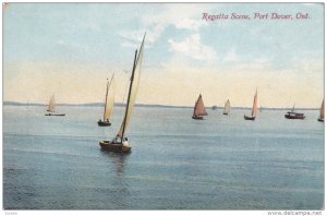 PORT DOVER, Ontario, Canada, PU-1908; Regatta Scene, Sail Boats