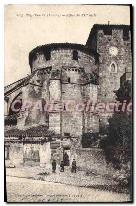 Postcard Old Church Roquefort