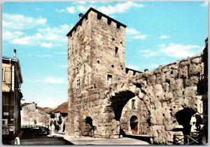 Aosta Porta Pretoria Italy Roman Stone Gateway Postcard