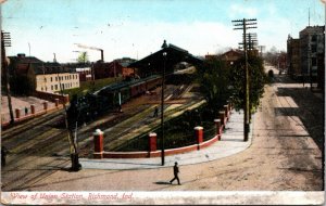 Postcard View of Union Station in Richmond, Indiana~133182