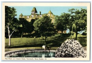 c1950's The Park and Grand Hotel Yarmouth Nova Scotia Canada Vintage Postcard 