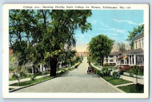 1920 Tallahassee Florida Postcard College Avenue Showing State College Women