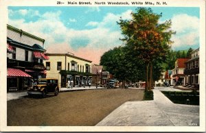 Vtg North Woodstock White Mountains New Hampshire NH Main Street 1920s Postcard 