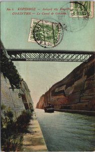 Greece Corinth Canal Vintage Postcard C154