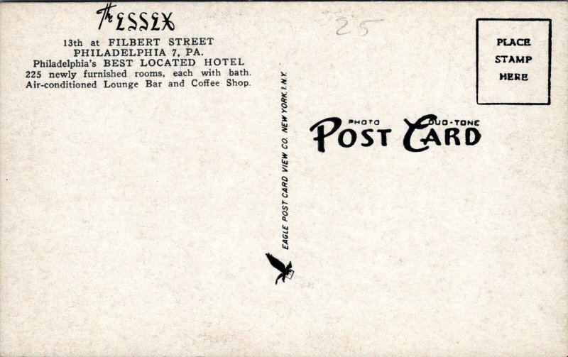 Postcard The Essex Hotel Philadelphia PA