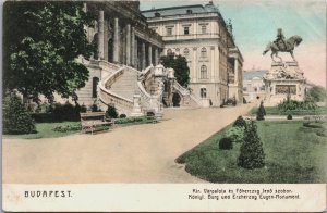 Hungary Budapest Kir Varpalota es Foherczeg Vintage Postcard C100