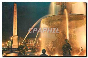 Old Postcard Paris Fountain and Wonders of the Place de la Concorde and Obeli...