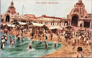 Argentina Mar del Plata Playa Bristol Vintage Postcard C209