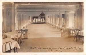 Chicago Illinois Edgewater Beach Hotel Ballroom Real Photo Postcard AA33503