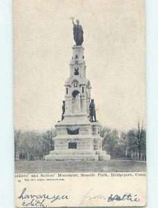 Pre-1907 MONUMENT SCENE Bridgeport Connecticut CT AE8173