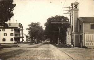 Thomaston ME Maine Corner of Main & Wadsworth c1910 Real Photo Postcard