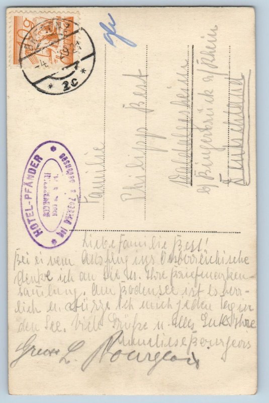 Vorarlberg Austria Postcard Pfänder Viewpoint Bregenzerwald c1930's RPPC Photo