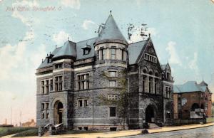 SPRINGFIELD OH OHIO POST OFFICE POSTCARD 1908