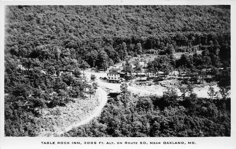 F7/ Oakland Maryland RPPC Postcard c50s Table Rock Inn Route 50  3