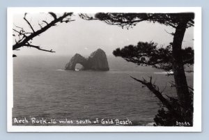 RPPC Arch Rock Gold Beach OR Oregon UNP Sands Photo Postcard N6