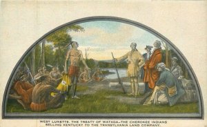 Kentucky C-1910 Indians West Lunette Treaty Wataga Cherokee Postcard 22-7744