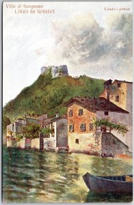 Villa di Gargano Lago di Garda Italy Buildings Mountain Postcard