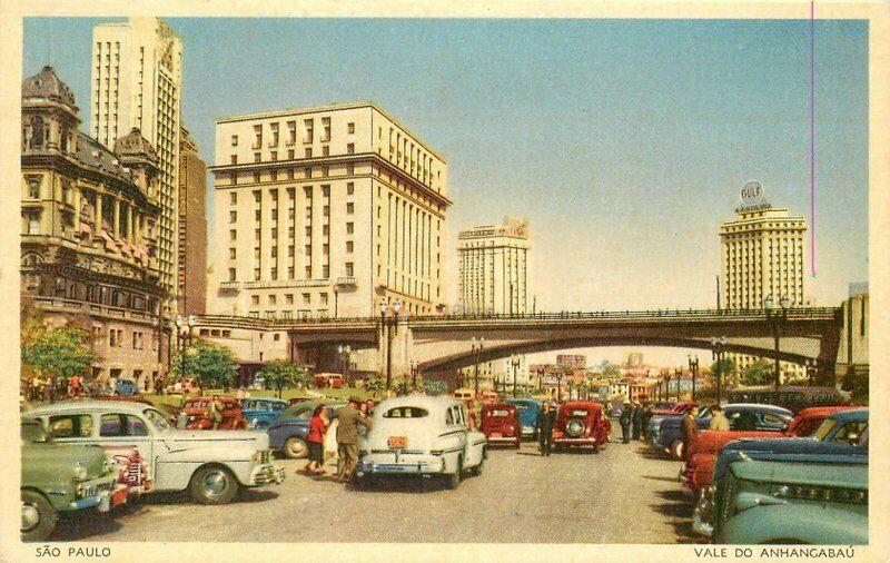 Autos Brazil South America 1950s Sao Paul Postcard 1492 