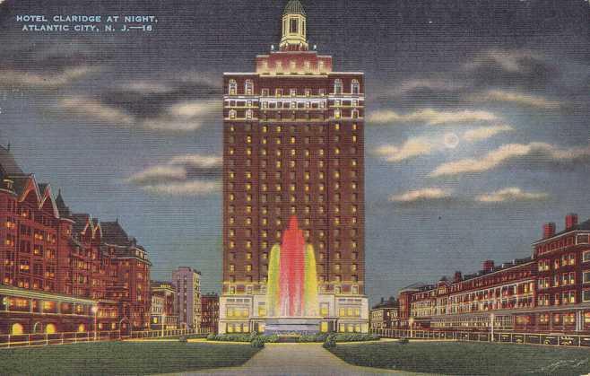 Hotel Claridge at Night - Atlantic City NJ, New Jersey - Linen