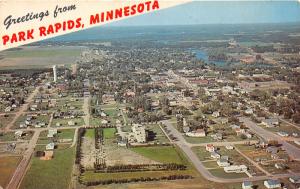 Park Rapids Minnesota~Bird's Eye View Overlooking City~Lakes in Distance~1950s 