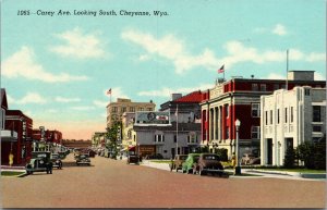 Postcard Carey Avenue Looking South in Cheyenne, Wyoming~1744
