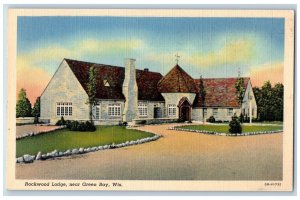 Green Bay Wisconsin WI Postcard Rockwood Lodge Exterior Roadside 1945 Vintage