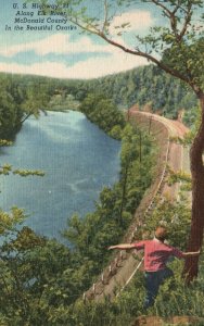 Vintage Postcard U.S. Highway 71 Along Elk River McDonald County Ozarks Missouri