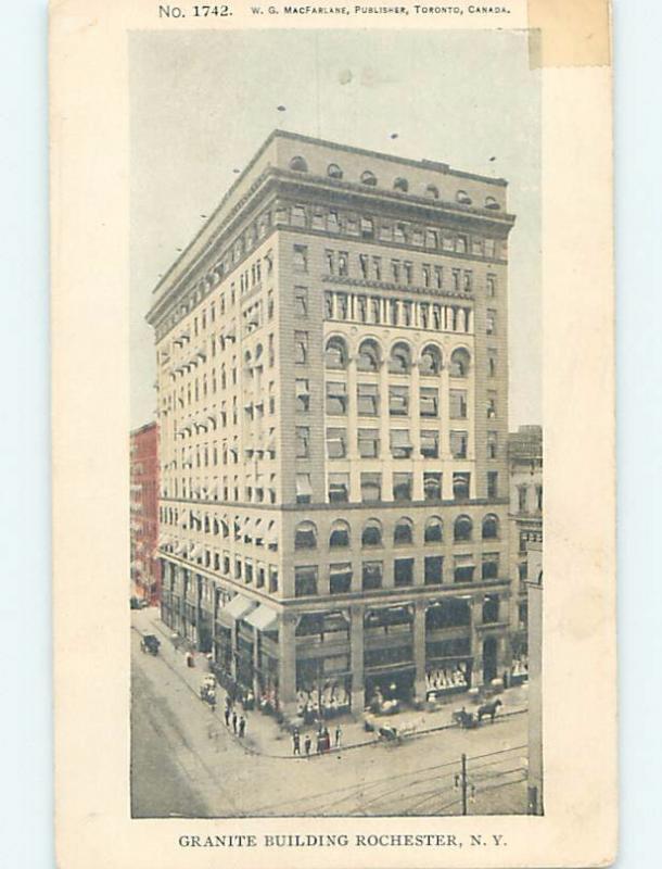 Damaged By Tape Pre-1907 GRANITE BUILDING Rochester New York NY A0701
