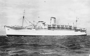 RPPC P & O 'CHUSAN' British Ocean Liner Steamship 1959 Vintage Postcard