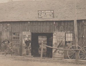 Sparland ILLINOIS c1910 BLACKSMITH SHOP A. L. McLaughlin Smithy nr Lacon Peoria