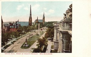 Vintage Postcard Grand Avenue Buildings West 8th Street Milwaukee Wisconsin WI