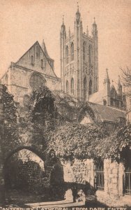 Vintage Postcard 1910's Canterbury Cathedral From Dark Entry London UK