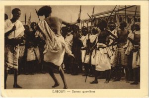 PC ETHNIC TYPES DJIBOUTI DANSE GUERRIERES DJIBOUTI SOMALIA (A23740)