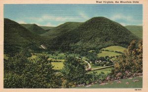 Vintage Postcard 1920's The Appalachian State Mountains West Virginia Nature