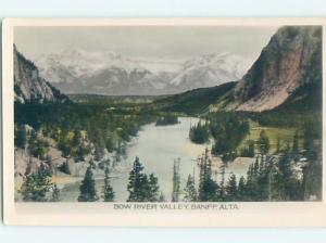 old rppc BOW RIVER VALLEY Banff Alberta AB Canada HM1954