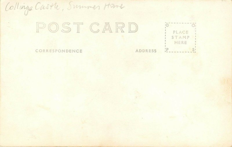 RPPC Postcard; Collings Castle, Summer Home, Turner Falls OK Unposted c1940