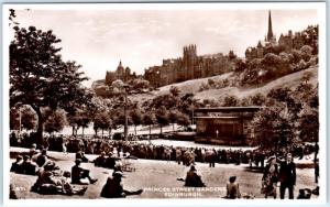 RPPC  EDINBURGH, SCOTLAND  View of PRINCES STREET GARDENS  UK  Postcard