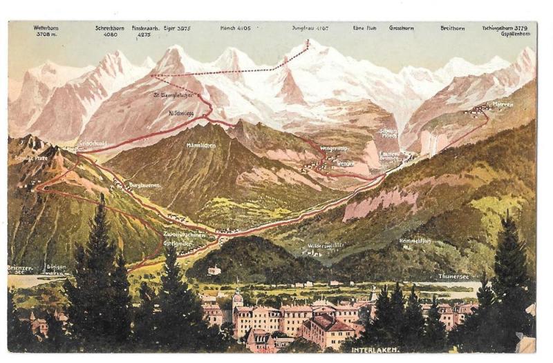 Switzerland Interlaken Bernese Swiss Alps Mountains Postcard